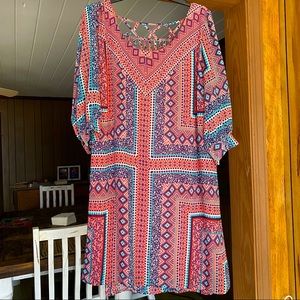 Free 2 Luv 1X 3/4 length sleeve dress